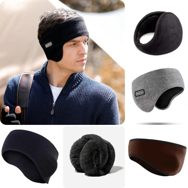 Orejeras cálidas, diadema de invierno, orejeras para hombres, calidez gruesa, correr, esquí, deportes al aire libre, diadema para la frente, ciclismo, a prueba de frío