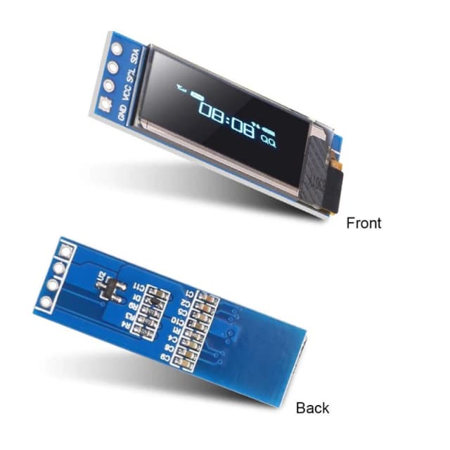 Módulo de pantalla OLED I2C, módulo de pantalla OLED I2C SSD1306 de 0,91 pulgadas, controlador de pantalla OLED I2C blanco/azul, CC 3,3 V ~ 5V para Arduino