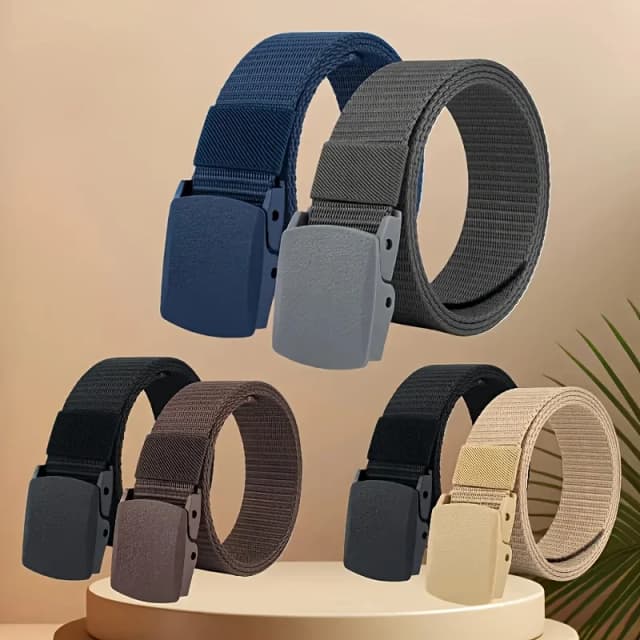 Cinturón para hombre, cinturón de lona informal para exteriores, hebilla de plástico, cinturón táctico de nailon, par con pantalones, cinturón vaquero, cinturones deportivos para hombres y mujeres