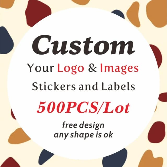 500 Uds pegatinas personalizadas y logotipo personalizado pegatinas de bautismo de cumpleaños de boda DIY tus propias pegatinas de logotipo pegatinas personalizadas