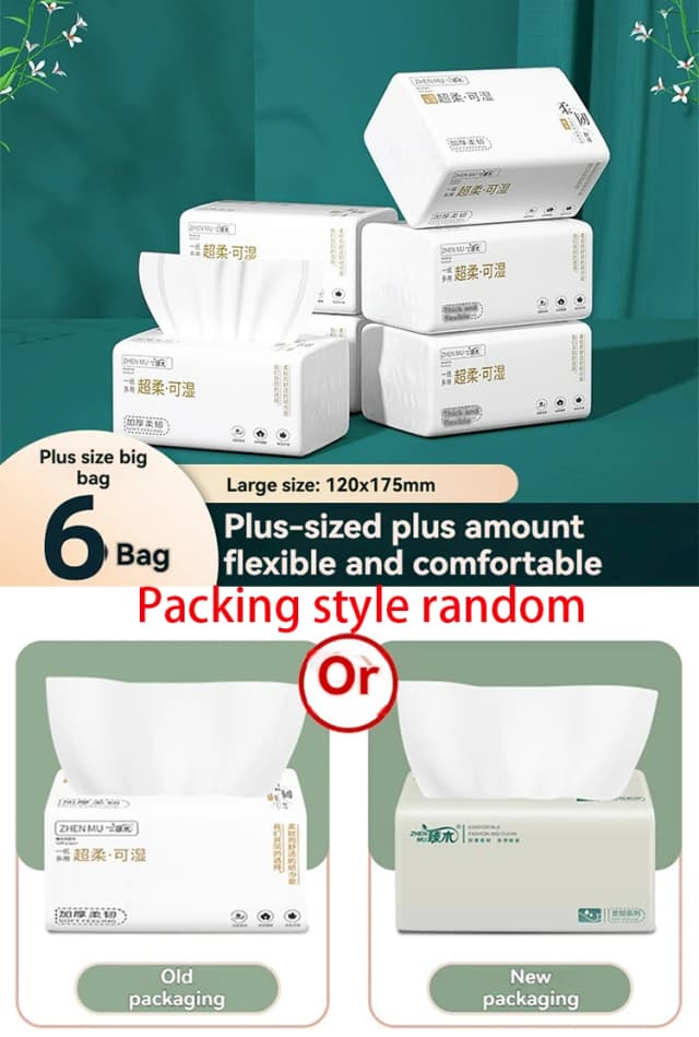 8 Paquetes de Papel Higiénico Extraíble de 4 Capas, Toallitas Faciales Gruesas y Humedecibles, Servilletas de Cocina, Pañuelos Desechables