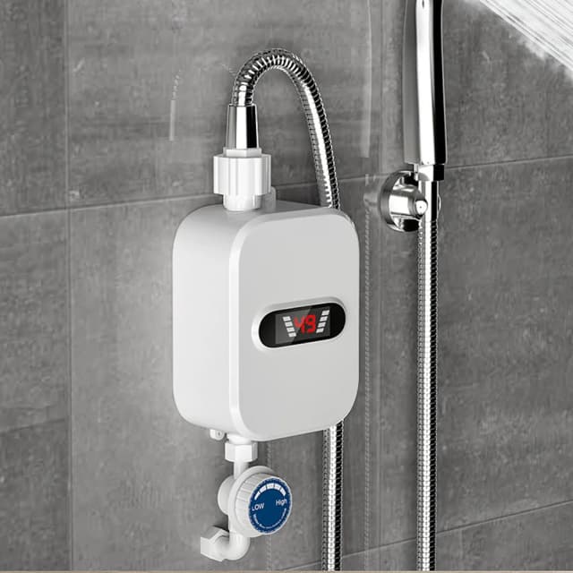 Calentador de Agua Instantáneo para Ducha 220V, Grifo de Baño con Enchufe Europeo