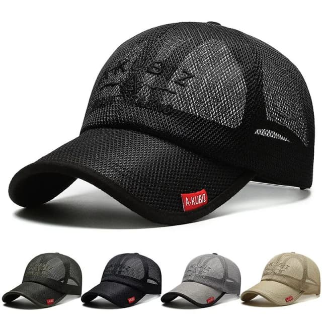 Sombreros de verano para hombres y mujeres, gorras de béisbol de malla, sombrero con visera bordada a la moda, sombrero con protección solar con letras bordadas para exteriores