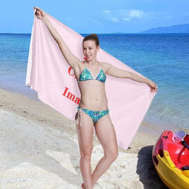 Toalla de playa con imágenes personalizadas grandes, sin arena, Extra grande, fresca, para mujer, toalla de playa altamente absorbente de secado rápido