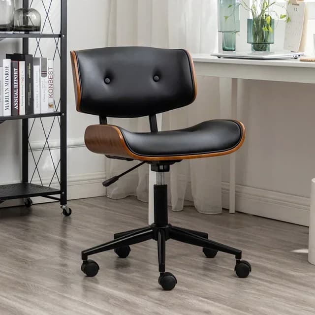 Silla de ordenador ligera de lujo, asiento de estudio de madera maciza, silla de jugador para el hogar, silla de oficina giratoria con elevación sedentaria, muebles de oficina ergonómicos