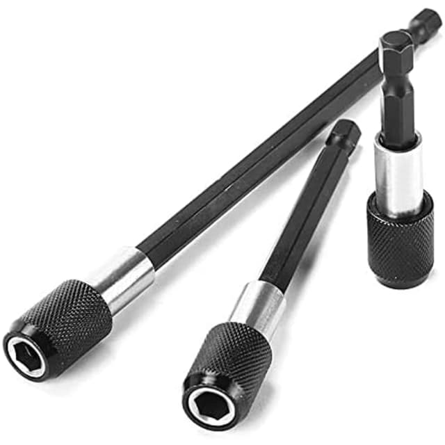 Adaptador de mandril de extensión magnética, vástago hexagonal de 1/4 pulgadas, barra de liberación rápida, juego de portapuntas de destornillador para tornillos y tuercas, 3 uds.