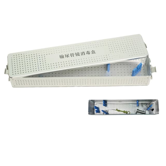 Caja de esterilización de aleación de aluminio para el departamento de Urología de ureteroscopio semirrígido