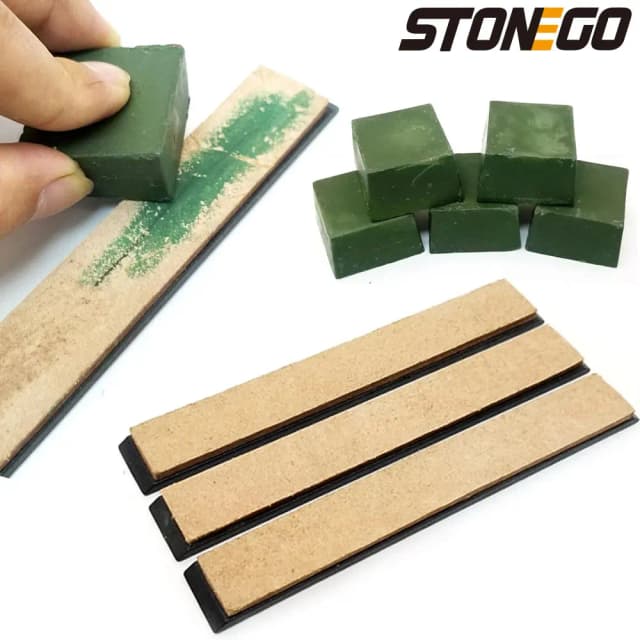 Afilador de cuchillos STONEGO, afilador de cuero, compuesto de pulido, pasta de cuchillo, herramienta de afilado de pasta de pulido