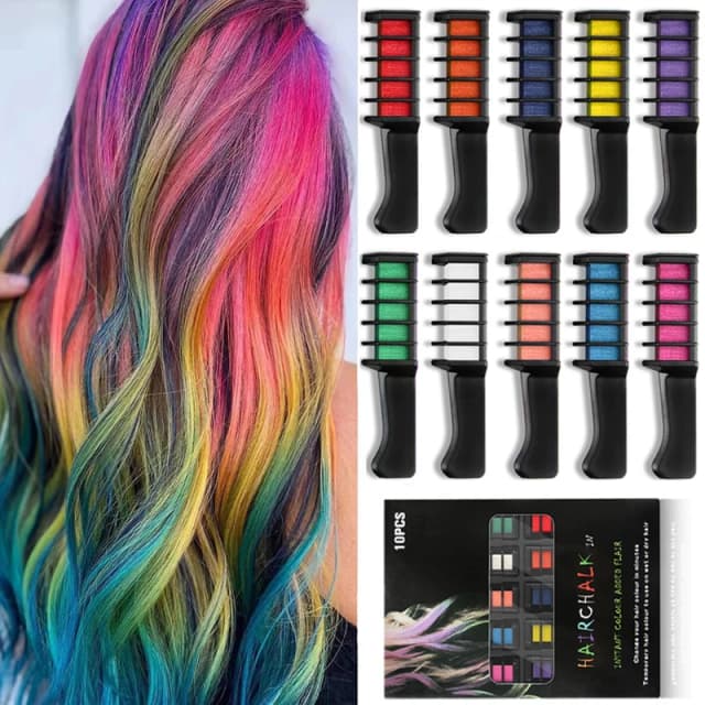 Juego de 10 Uds de peine para teñir el cabello multicolor para niños, Kits de juguetes de maquillaje a la moda, peine para teñir el cabello desechable, juguetes para pintar el cabello para niñas