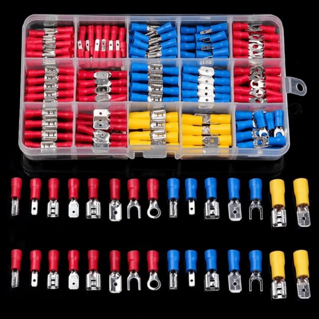 Kit de conector de cable de 280 piezas, terminales aislados macho y hembra, terminales de crimpado en frío, surtido de terminales de crimpado, Kit de conector a tope de pala