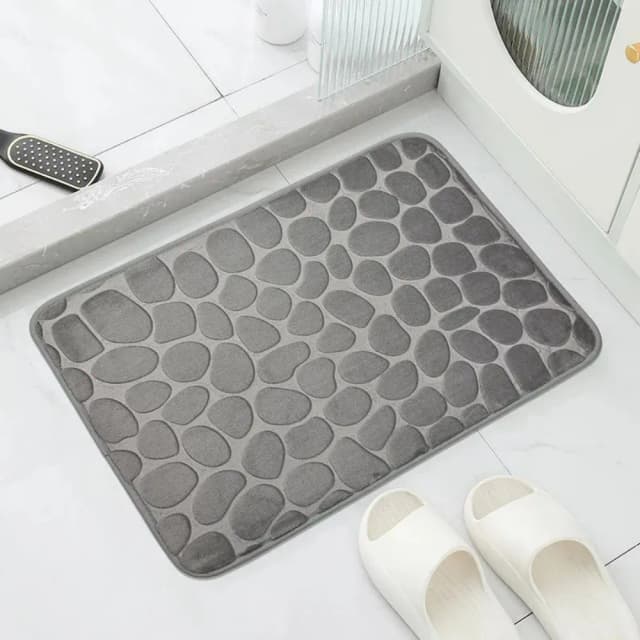 VIKAMA, 1 unidad, alfombra de baño antideslizante de adoquines, estera de suelo de ducha súper absorbente de agua de secado rápido para alfombra de baño