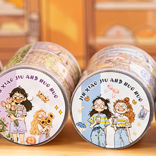 Mr Paper-Cinta Washi Kawaii, 1 rollo de pegatinas de paisaje de personajes para mascotas, decoración artesanal para diario, álbum de recortes, tarjetas planificadores