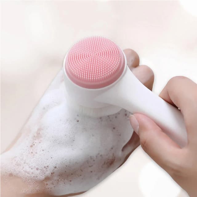 Cepillo de limpieza Facial de silicona doble 3D, cepillo Facial de masaje Manual, exfoliante de cerdas suaves, cepillo de lavado de cara de doble cara
