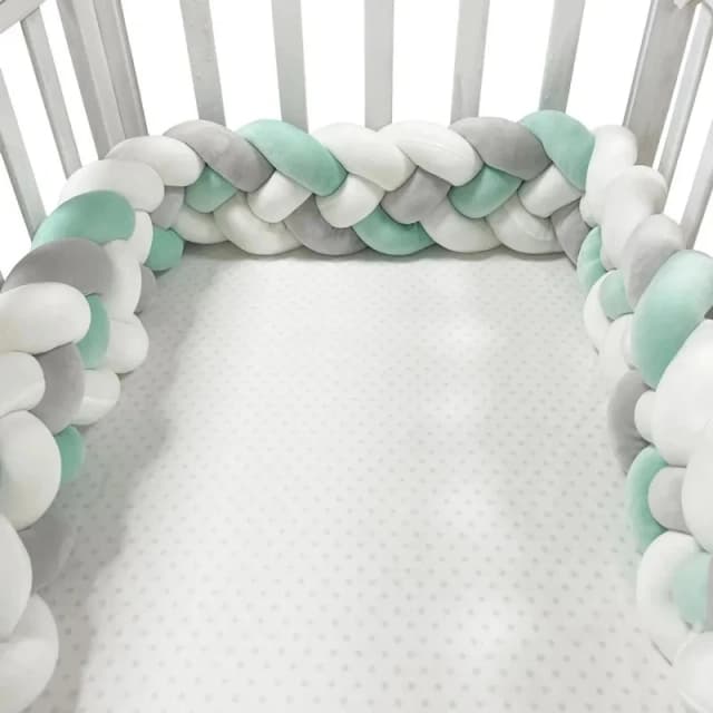 Parachoques para cama de bebé de 1 a 3,6 M, tejido trenzado anudado hecho a mano, Protector de cuna de felpa, almohada con nudo infantil, decoración para habitación de bebé