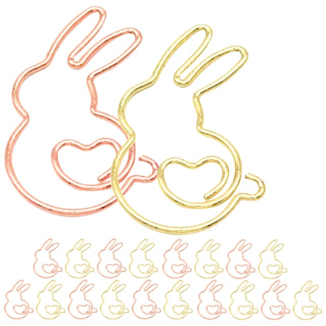 Clips de papel con forma de conejo, pinzas de Metal para 20 piezas, marcapáginas, para documentos, fotos, hogar