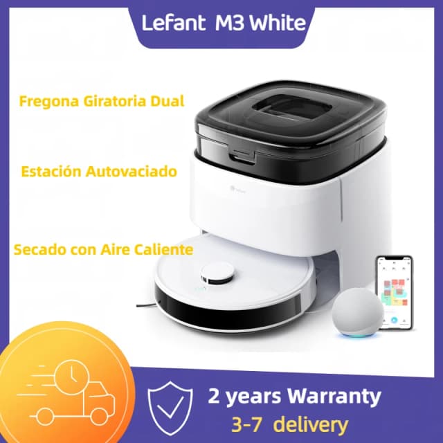 LEFANT M3 Robot Aspirador y Fregasuelos, PSD 190 °   Evitación de Obstáculos,220min, Navegación dToF, Succión 12 000Pa,
