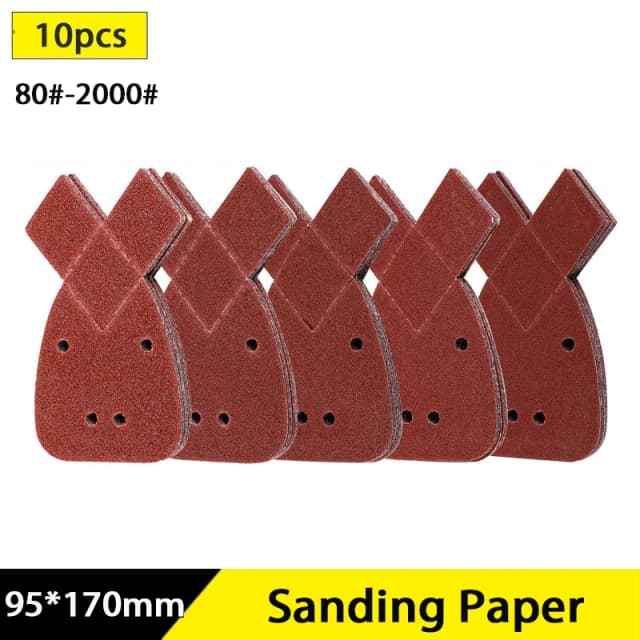 Papel de lija de 4 agujeros, 95x170mm, 80 a 2000 granos, discos de lijado para muebles de madera, papel de lija de pulido automotriz de Metal, 10 Uds.