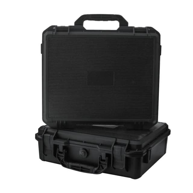 Maleta negra impermeable y duradera para cámara/herramientas, Interior de espuma personalizable, portátil, estuche de almacenamiento seguro, estuche resistente a golpes