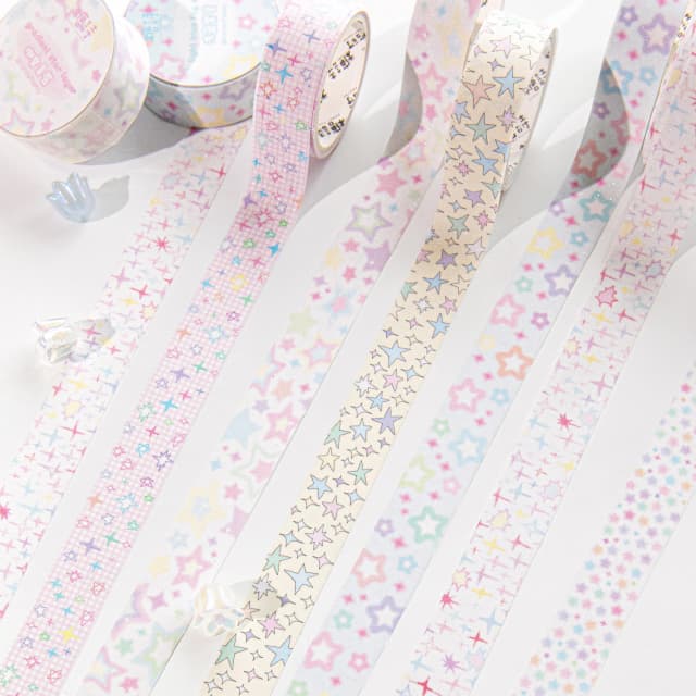 Cinta Washi Catch the Stars, cinta adhesiva decorativa autoadhesiva, cintas adhesivas para decoración, diarios, álbumes de recortes, planificadores, manualidades DIY