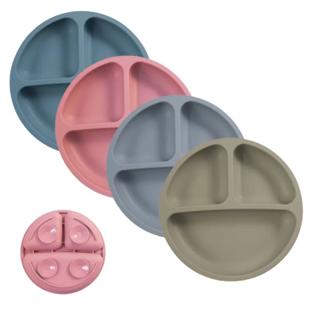 Plato de comedor de silicona con ventosa para bebé, platos sin BPA para niños, vajilla de entrenamiento con succión para niños, cuencos de alimentación para niños, cosas para bebés, 1 Uds.