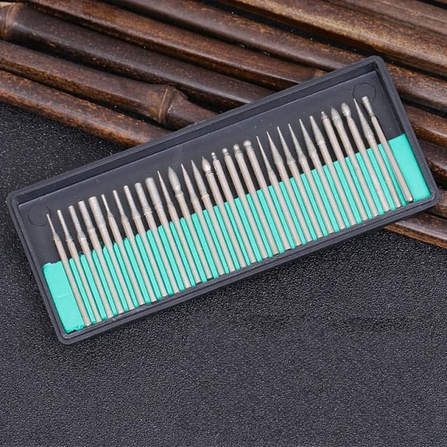 Juego de fresas de diamante Con caja para amoladora eléctrica Dremel, accesorios de potencia, broca abrasiva, juego de herramientas rotativas, 30 piezas