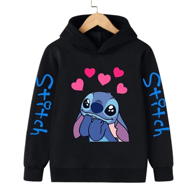 Ropa divertida Navidad Disney Stitch Sudadera con capucha niños dibujos animados chico niña niño Lilo y Stitch sudadera con capucha bebé Casual Top