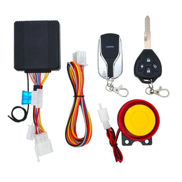 Sistema de alarma antirrobo para motocicleta, parada de arranque de motor remoto inalámbrico con control remoto, módulo de llave, bocina para motocicleta de 12V