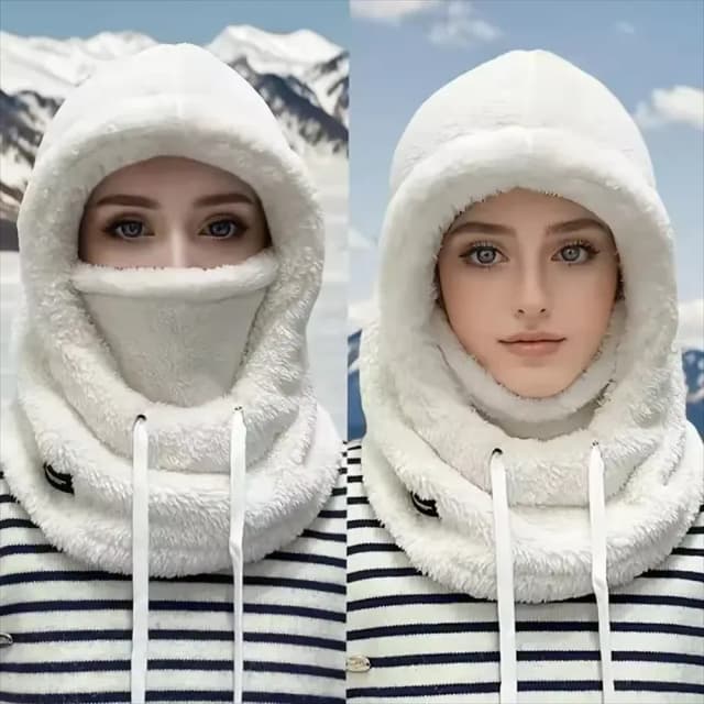 Pasamontañas Térmico de Invierno, Cortavientos, para Esquí, Motocicleta, Cubrecuello de Forro Polar Ajustable, Máscara Facial Completa para Ciclismo