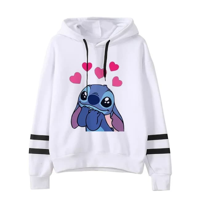 Y2k dibujos animados Disney Lilo y Stitch sudaderas divertidas mujeres Harajuku lindo Stitch Anime sudadera Manga ropa de calle Sudadera con capucha mujeres niños