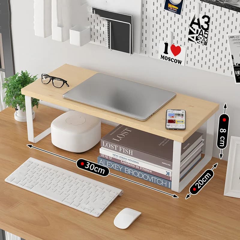 Ordenador de escritorio de varios tamaños con pantalla elevada para ordenador portátil, almacenamiento de escritorio para dormitorio, soporte de base de pantalla para oficina