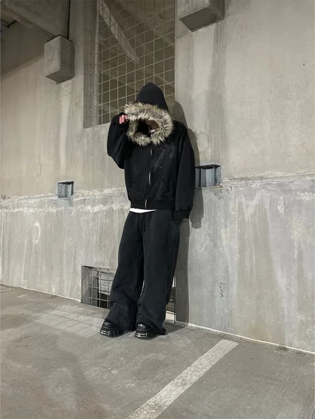 Sudadera con capucha de invierno/otoño Y2K para mujer, estilo Harajuku, con cuello de piel sintética, estampado gráfico, Hip Hop, Punk, Gótico, con cremallera, novedad 2026