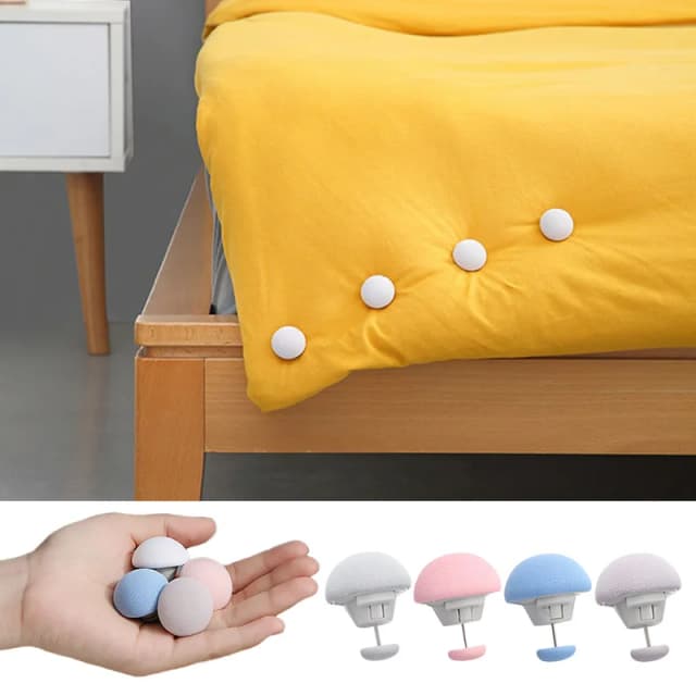 Soporte para edredón con forma de seta, Clip antideslizante para manta y edredón de macarrón, una tecla para desbloquear mantas, cubierta, Clip de sujeción, soporte para sábanas