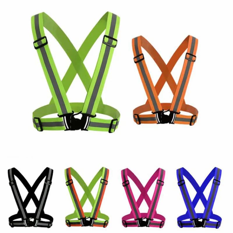 Tirantes reflectantes para correr de noche Unisex para hombres y mujeres, tirantes anchos luminosos ajustables coloridos, cinturón deportivo juvenil