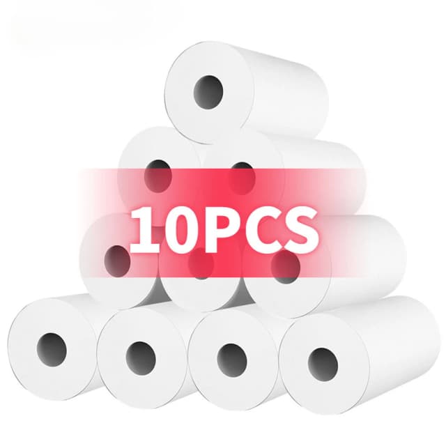 57*25mm 10 papel térmico Color blanco para cámara de niños impresora instantánea y accesorios de repuesto de papel de impresión de cámara para niños
