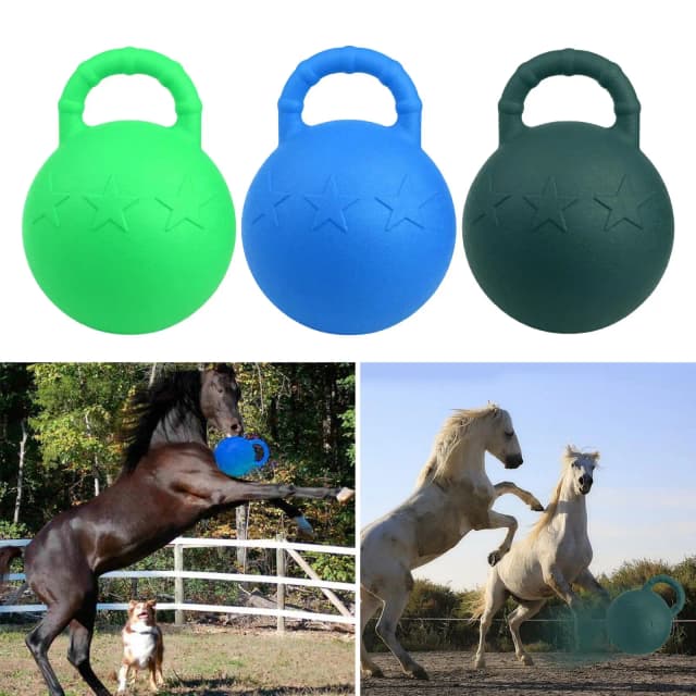 Pelota para masticar equina de goma para perros y caballos, pelota inflable para exteriores, juguete para herding, entrenamiento de agilidad, actividad física duradera, pelota grande