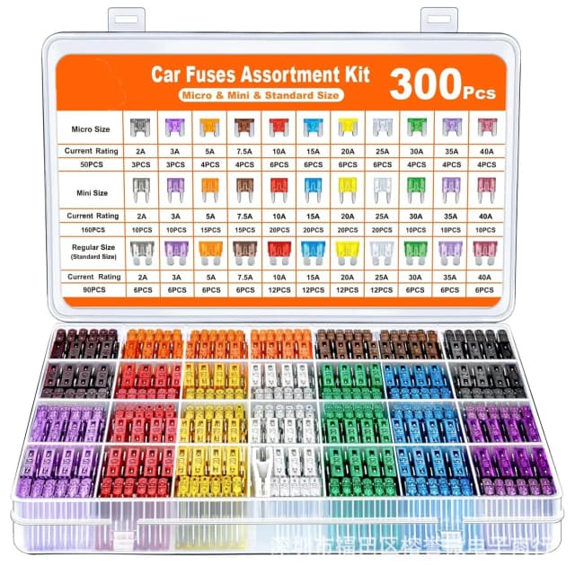 Kit surtido de fusibles de cuchilla para coche, fusible medio pequeño para camión y automóvil, fusible de circuito de motocicleta mixto con caja, 300/180/120 Uds.
