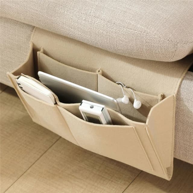 Bolsa para cama de bebé, organizador de almacenamiento para cabecera de cama de fieltro, sofá, TV, Control remoto, organizador de almacenamiento para sofá colgante, soporte para cama con bolsillos