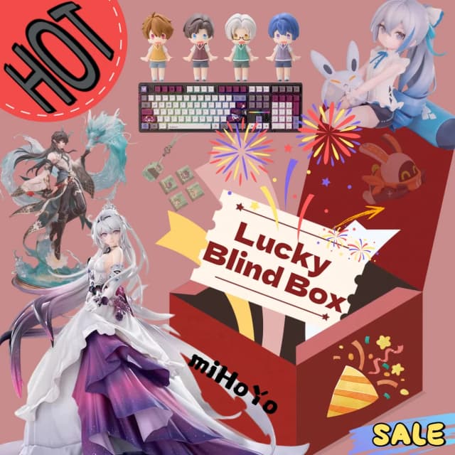 miHoYo Oficial Genshin Impact&HonkaiImpact3&Honkai: StarRail&Zenless Zone Zero&Tears of Themis Anime Cajas de regalo de la suerte