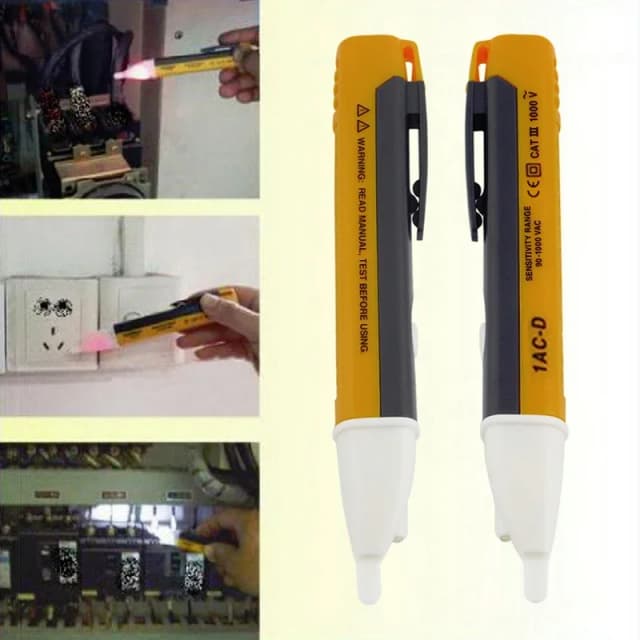 Indicador eléctrico 90-1000V enchufe sin contacto pared toma de corriente CA Detector de voltaje Sensor luz LED AC 110V-220V