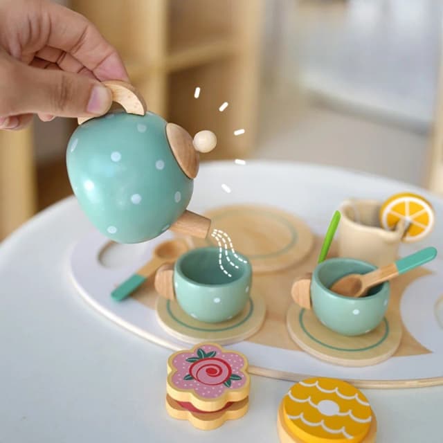 Juego de té de simulación de Casa Nórdica para niña, té de la tarde, juguetes de cocina para niños, regalo de cumpleaños de jardín de infantes