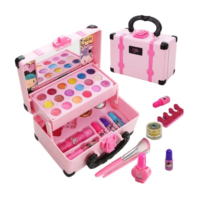 Juego de maquillaje de simulación para niños, juego de cosméticos de seguridad, lápiz labial no tóxico, sombra de ojos, juguetes para el hogar para niñas