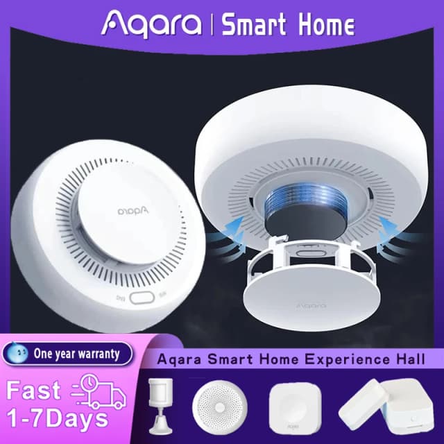 Aqara-Sensor Detector de humo inteligente Zigbee 3,0, Monitor de alarma contra incendios, alerta de sonido, aplicación de seguridad para el hogar, funciona con Xiaomi Mi home Homekit