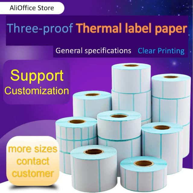 Pegatina de papel térmico de impresión directa en blanco, etiqueta de código de barras, etiqueta de precio en rollo a prueba de aceite, impermeable, 30 MM, 40 MM, 50MM de ancho
