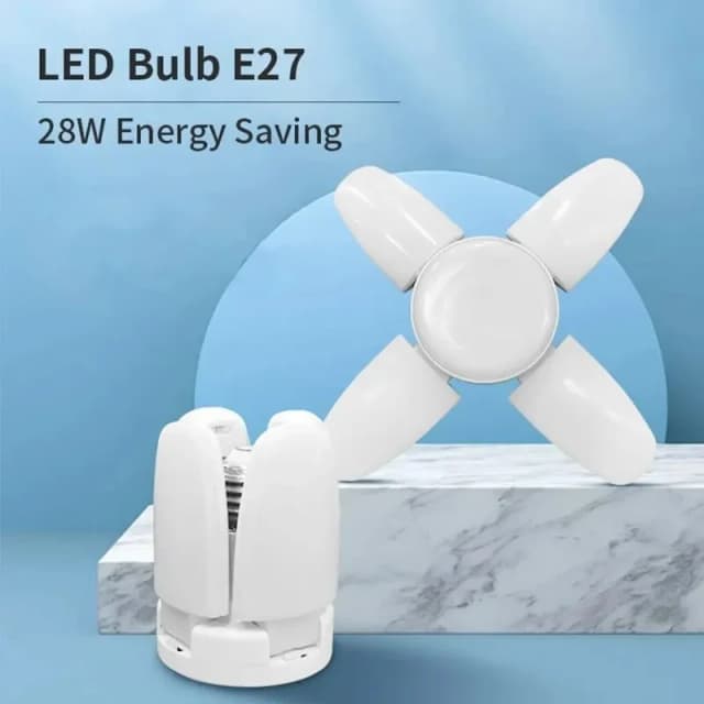 GGbingo bombilla LED plegable en forma de abanico, Deformación de 40 bombillas, adecuada para casas, almacenes y garajes, luz blanca cálida