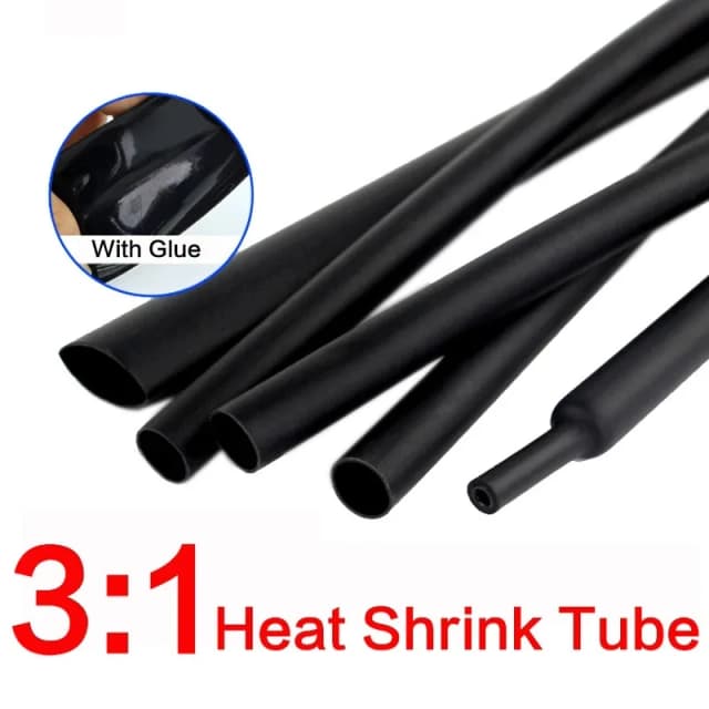 Tubo termorretráctil de 1M 3:1, grueso con pegamento, tubo de doble pared, diámetro 1,6/2,4/3,2/4,8/6,4/7,9/9,5/12,7/15,4/19,1/25,4mm