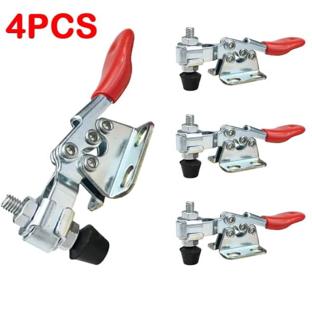 Abrazadera rápida Horizontal de 4 piezas, Portabrocas de sujeción de trabajo, GH-201, máquina de grabado de carpintería, compresor, abrazadera de palanca Vertical de 27KG