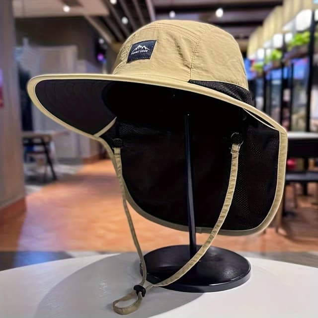 ¡Gran venta! Gorro de pescador unisex de secado rápido a prueba de viento con solapa para el cuello y protección UV para pesca al aire libre