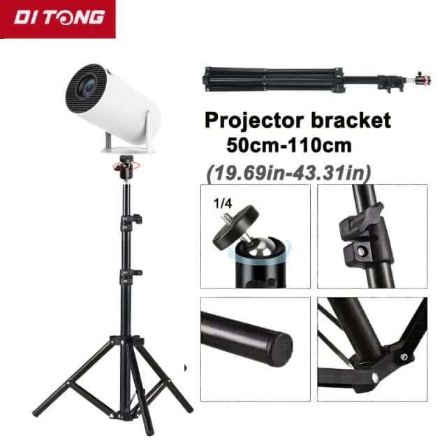 DITONG 110cm 1/4 agujero de tornillo soporte portátil Universal para magcubic HY300 pro proyector trípode soporte montaje HY320 mini proyector