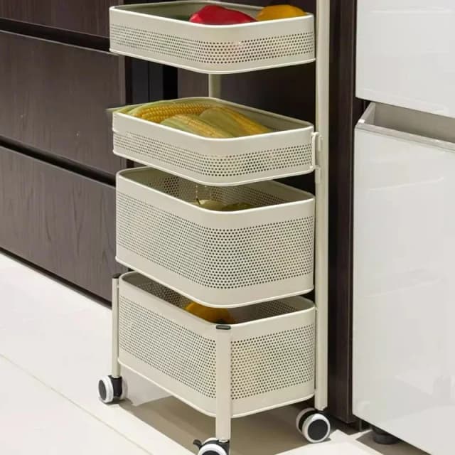 Estante de almacenamiento multifuncional giratorio, carrito de aperitivos multicapa de pie para el hogar, muebles para el hogar