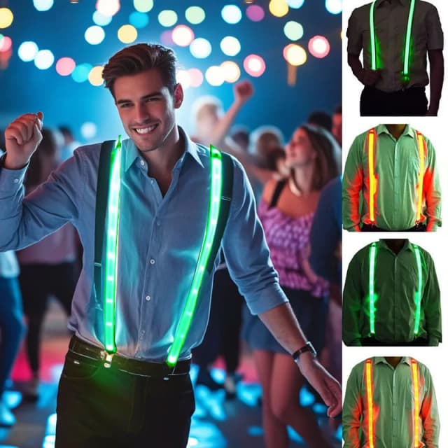 Nuevos tirantes LED con lazo brillante para hombre, accesorios para fiesta de boda, materiales brillantes que brillan en la oscuridad, Festival de cumpleaños SD01